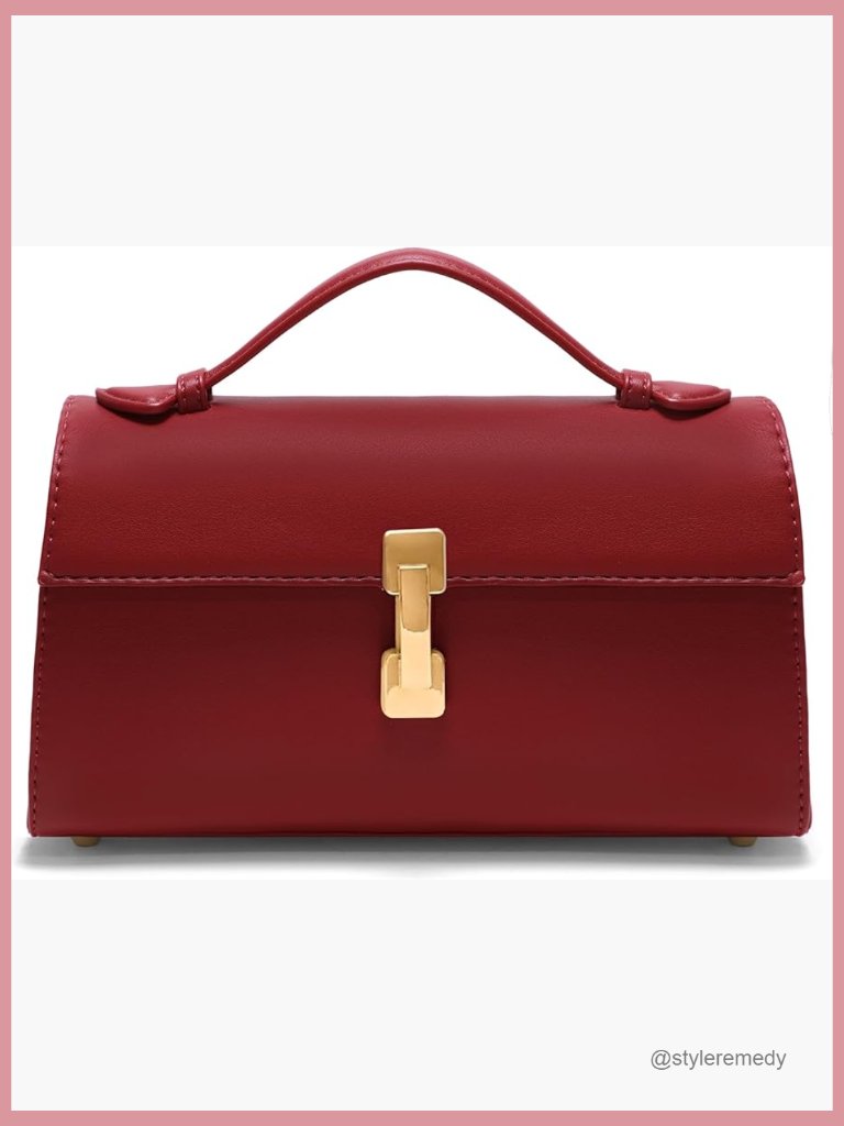 Vintage Shoulder Bag - Leather Top Handle Evening Clutch With Adjustable Strap